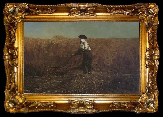 framed  Winslow Homer The Veteran in a New Field (mk44), ta009-2